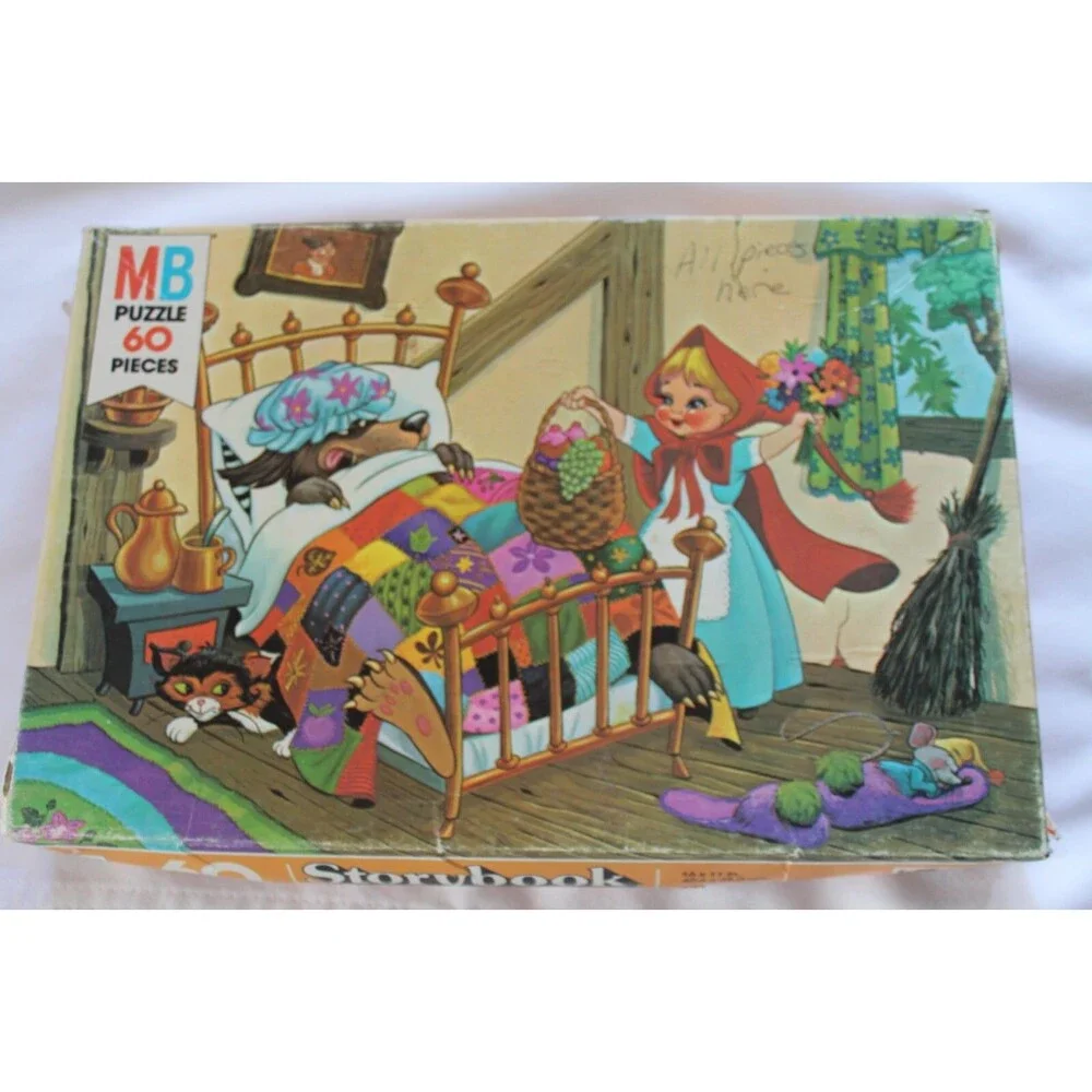 Vintage Storybook Jigsaw Puzzle 1978 Little Red Riding Hood MB Complete